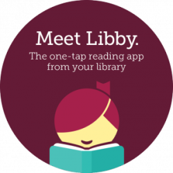 Smiling girl reading, with her hair covering her eyes. Meet Libby. The one-tap reading app from your library.